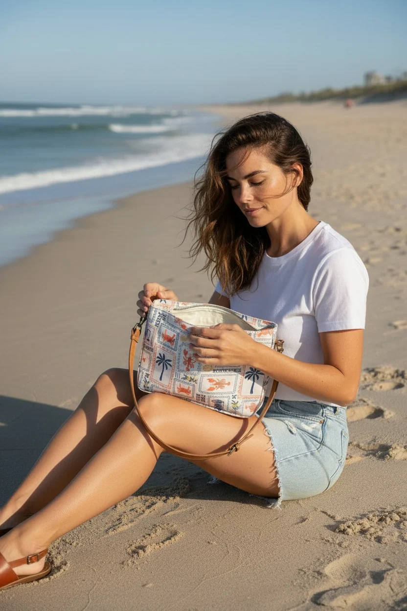 Coastal Charm Canvas Hobo - Image 4