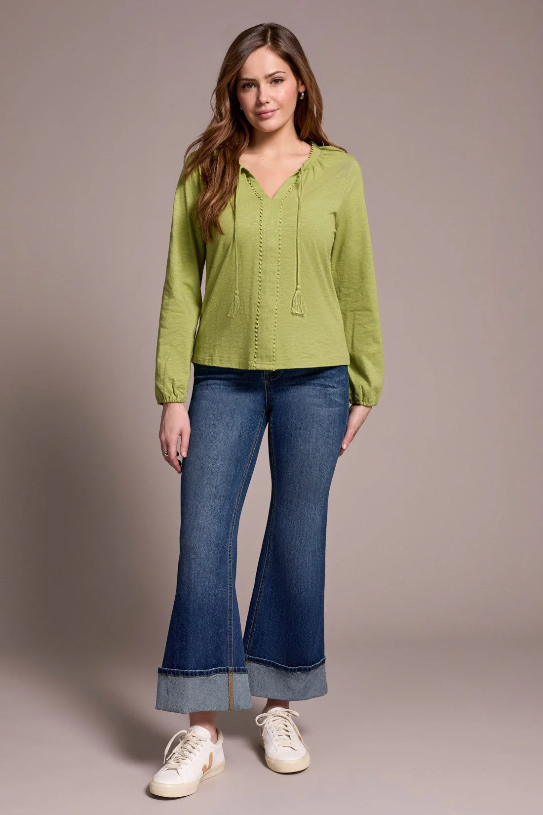 TASSEL-ACCENT SPLIT NECK TOP - Image 5