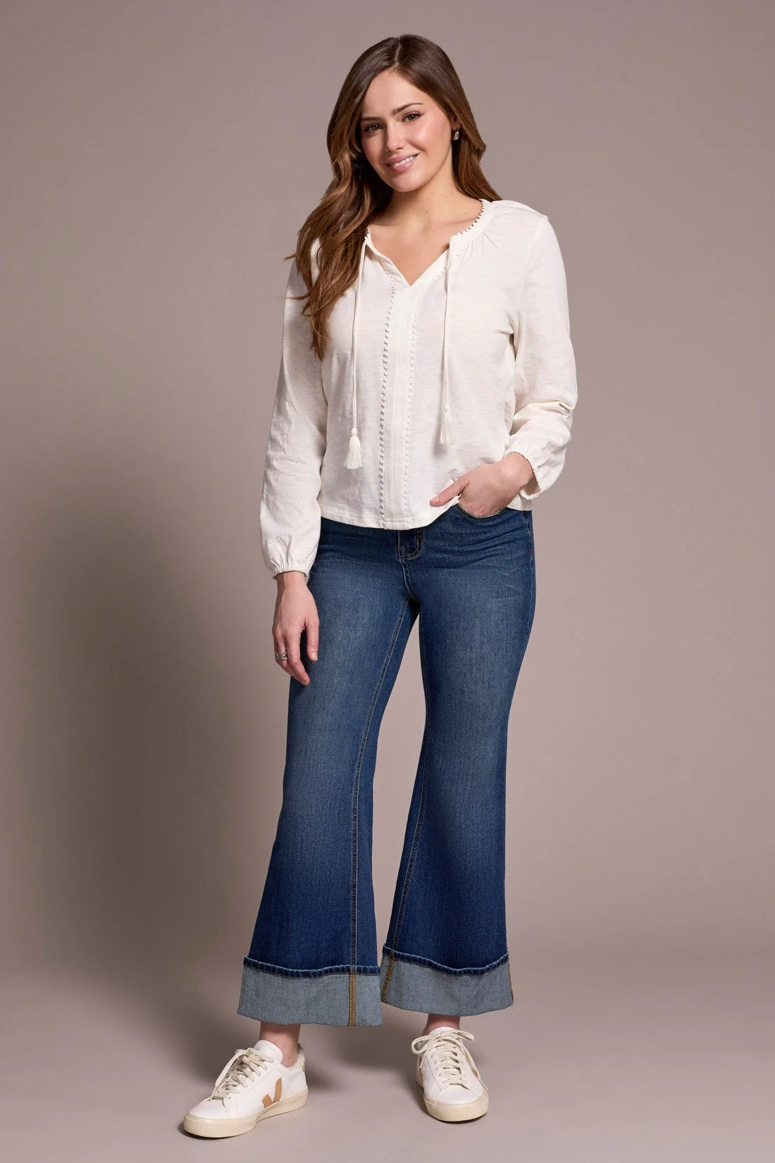 TASSEL-ACCENT SPLIT NECK TOP - Image 7