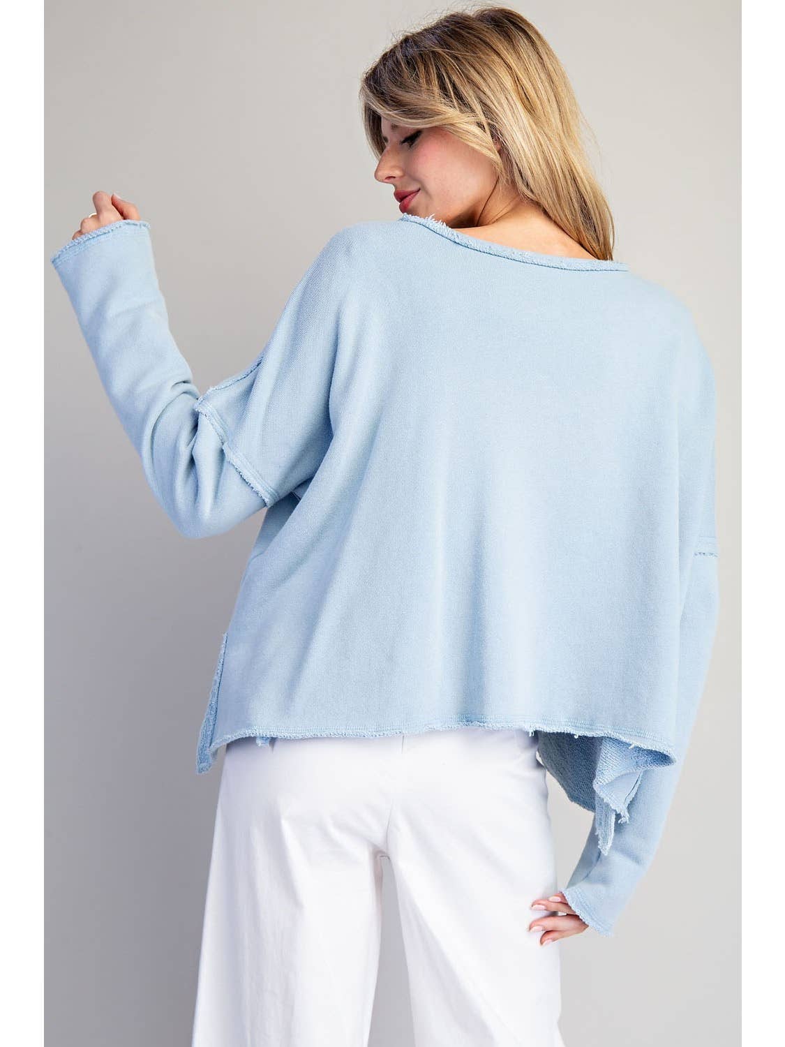 Mineral Washed Embroidered Lobster Cropped Sweatshirt - Image 3