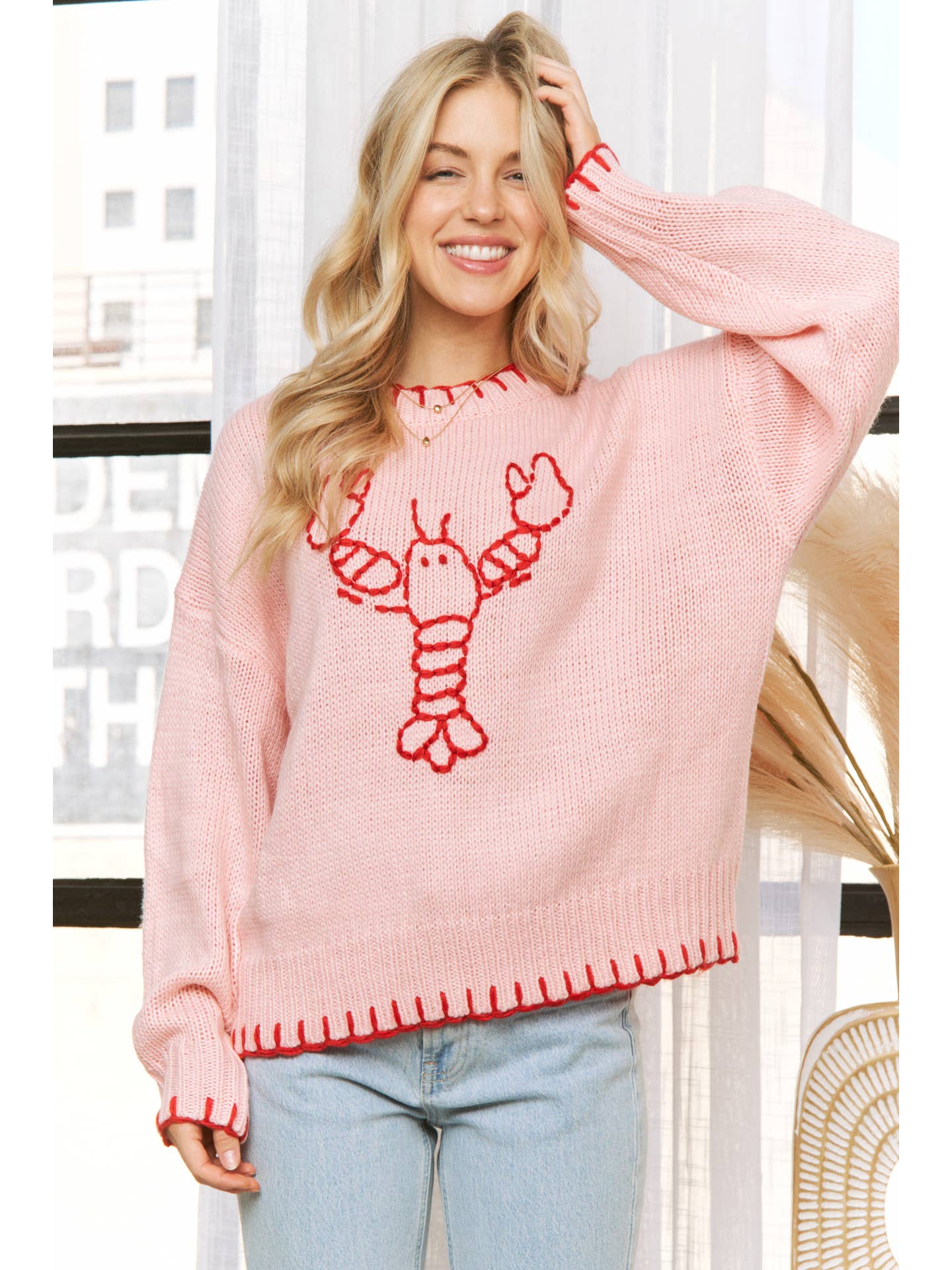 Lobster Intarsia Coastal Sweater - Image 3