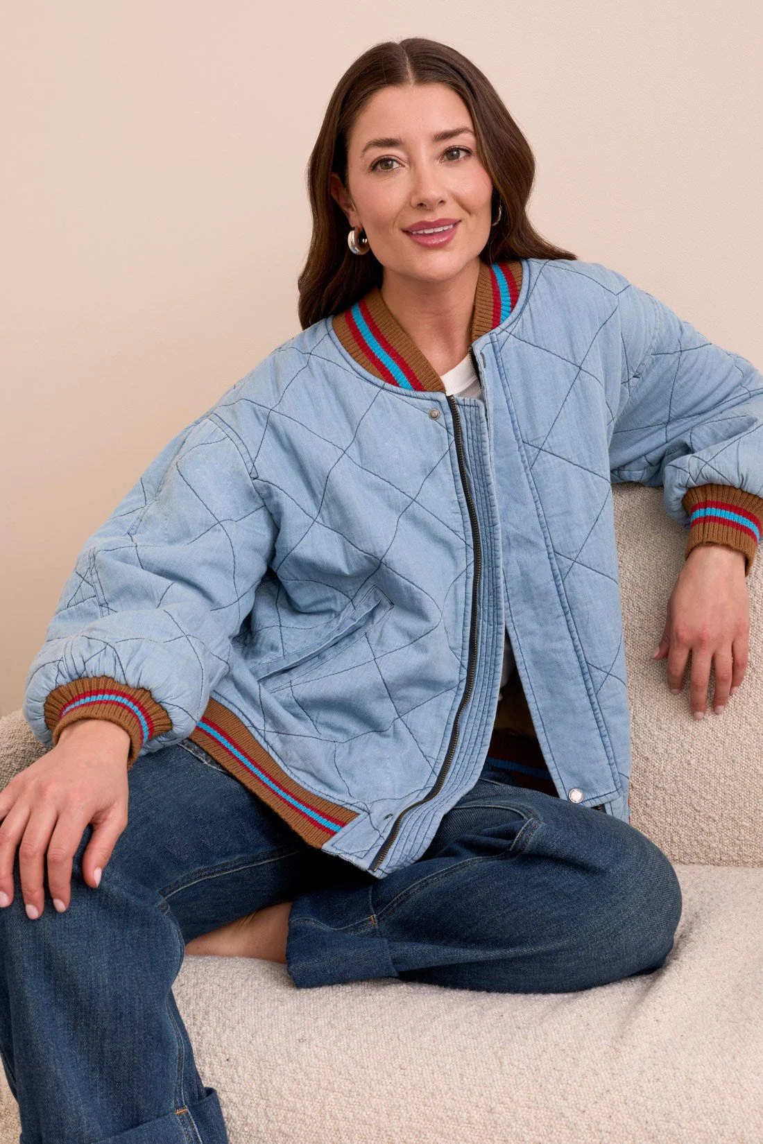 Quilted Bomber Jacket - Image 3