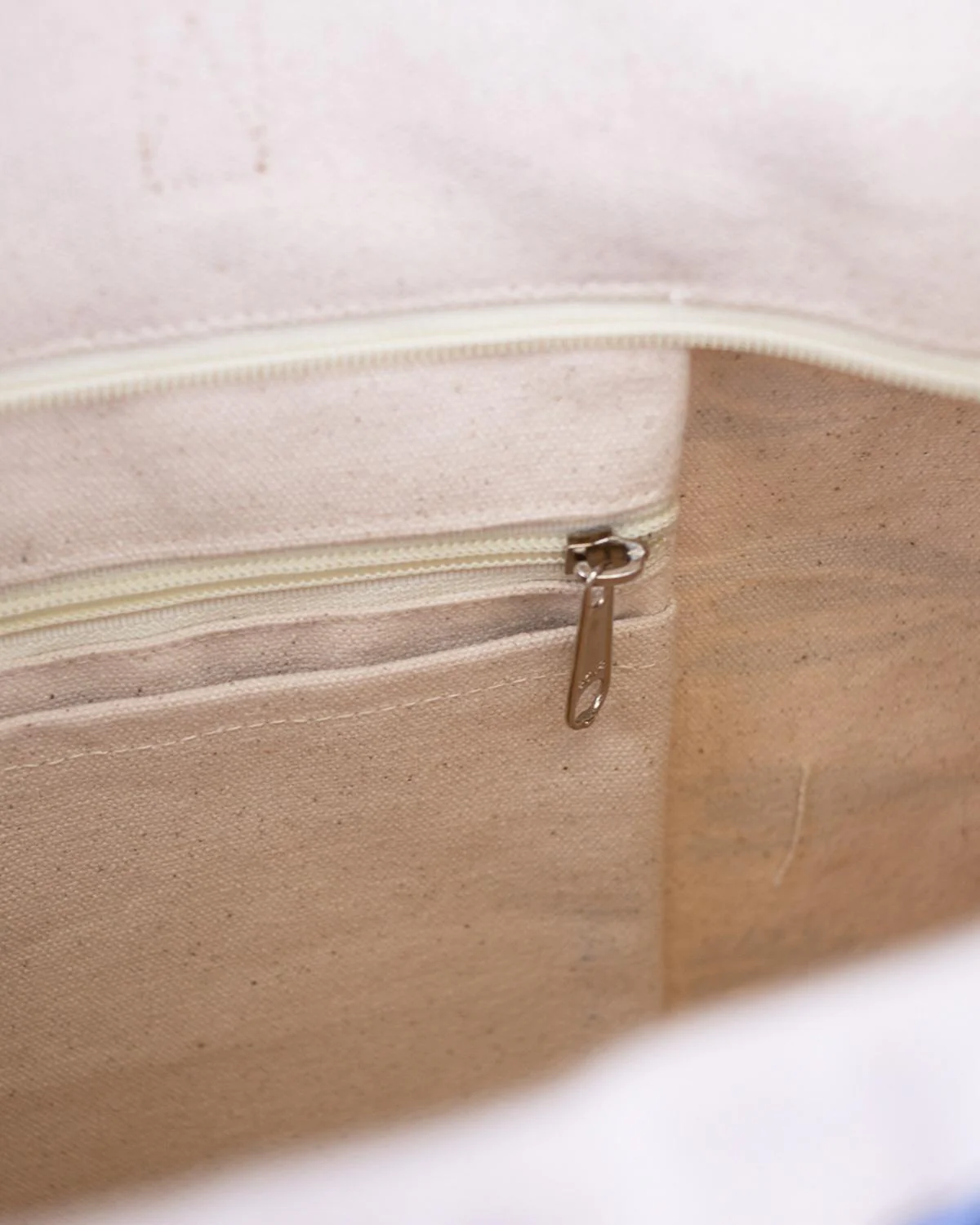 Toledo Sardine Print Coastal Tote – Cream & Blue - Image 3